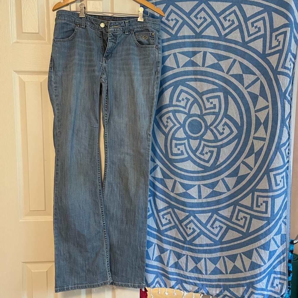 Light blue Harley jeans